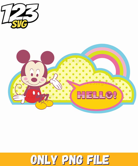 mickey mouse hello png, mickey mouse and friends, hello kitty mickey mouse - 123SVG Store
