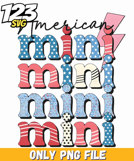 mini star pattern stacked alphabet png, minnie lucky mini valentine png, minnie mouse design - 123SVG Store