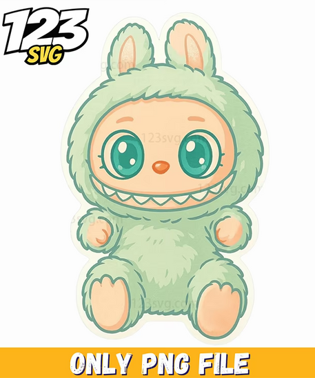 mint bunny labubu png, labubu png download, labubu png free - 123SVG Store