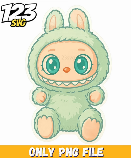 mint bunny labubu png, labubu png download, labubu png free - 123SVG Store