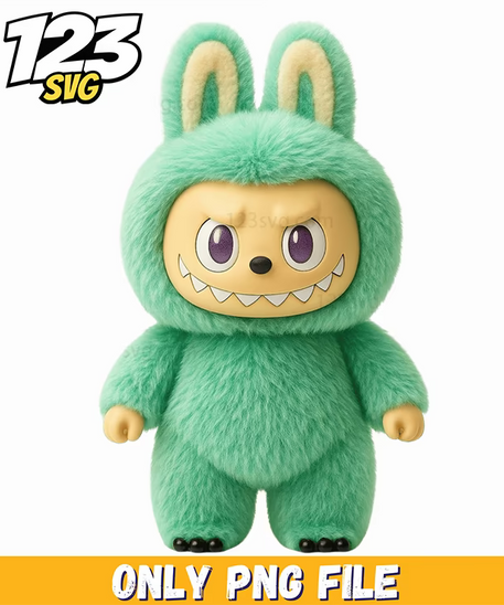 mint fluffy bunny labubu png, labubu cute labubu, labubu cute fluffy bunny png - 123SVG Store