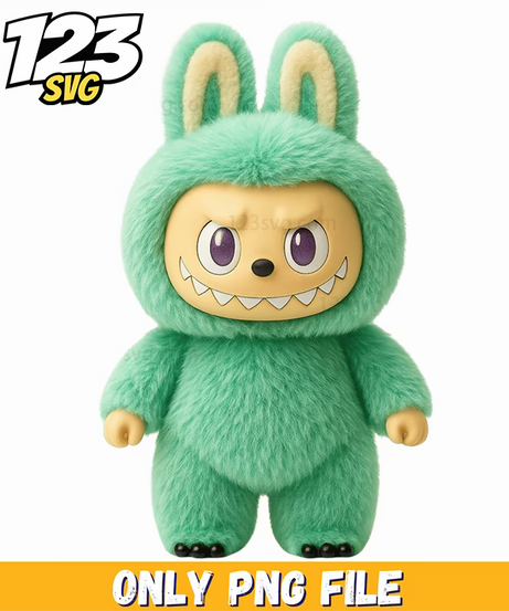 mint fluffy bunny labubu png, labubu cute labubu, labubu cute fluffy bunny png - 123SVG Store