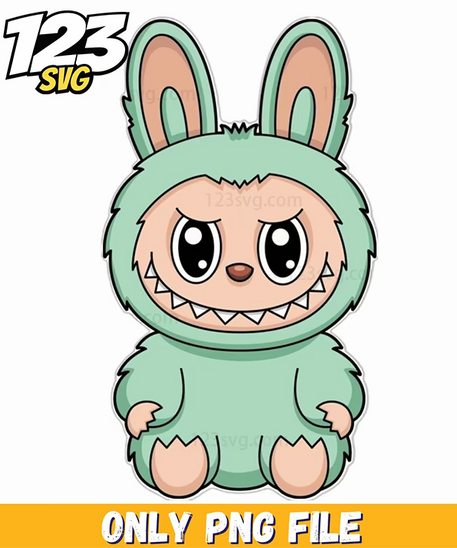 mint green labubu png, labubu png, labubu png icons - 123SVG Store