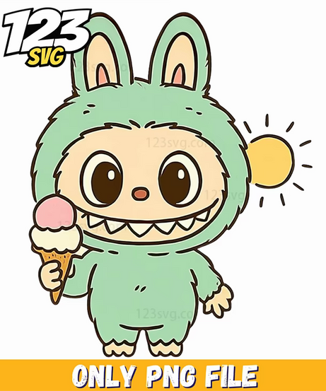 mint ice cream labubu png, labubu png free, labubu png transparent - 123SVG Store