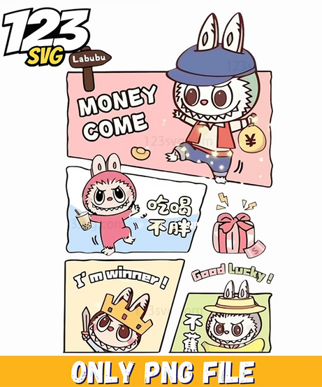 money themed labubu png, labubu png money, labubu money png free - 123SVG Store