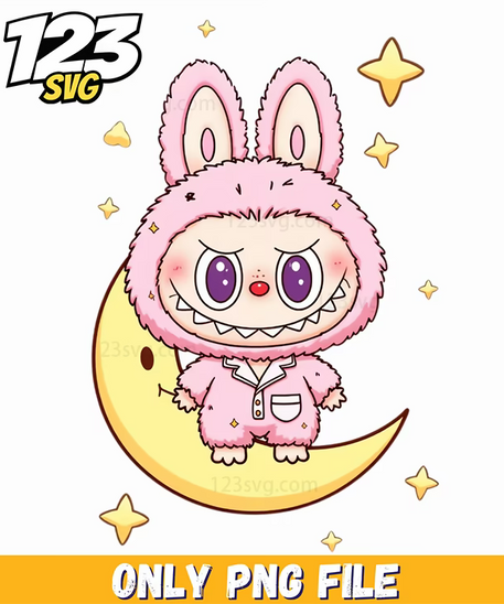 moon bunny labubu png, labubu png, labubu png clipart - 123SVG Store