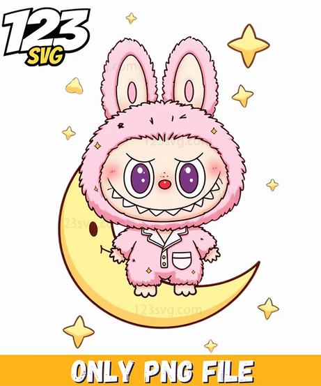 moon bunny labubu png, labubu png, labubu png clipart - 123SVG Store