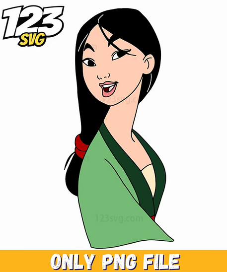 mulan disney character, the dragon mulan, hua mulan disney movie - 123SVG Store