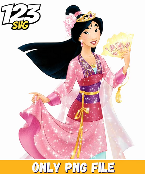 mulan magnolia, disney mulan, mulan and hua - 123SVG Store
