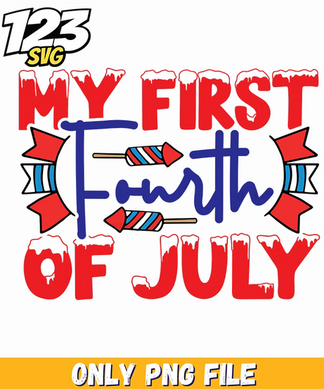 my first fourth of july rockets stars png, fourth of july rockets, july rockets and stars - 123SVG Store