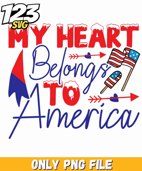my heart belongs to america flags arrow ribbon png, america flags arrow ribbon, america flags ribbon with arrow - 123SVG Store