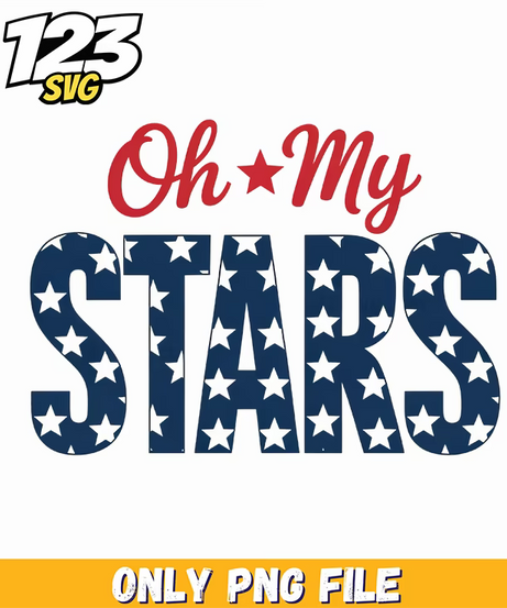 oh my stars patriotic blue text png, kpop hero team png, kpop demon hunter png - 123SVG Store