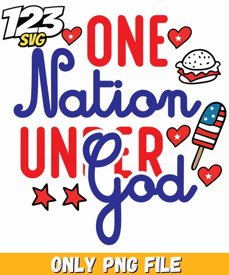 one nation under god hearts hamburger popsicle stars png, hamburger popsicle, popsicle hamburger - 123SVG Store