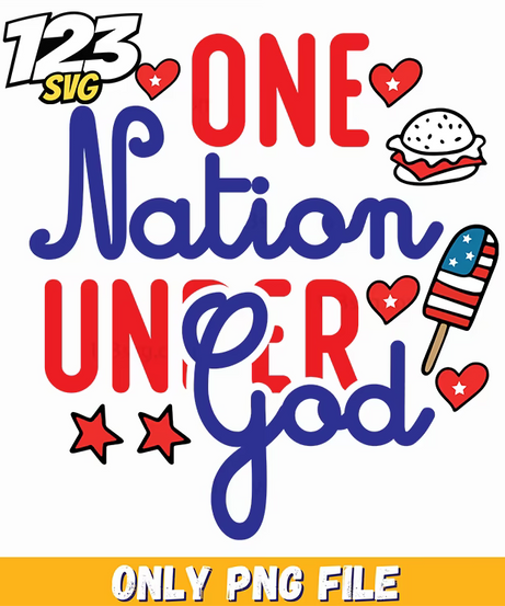 one nation under god hearts hamburger popsicle stars png, hamburger popsicle, popsicle hamburger - 123SVG Store