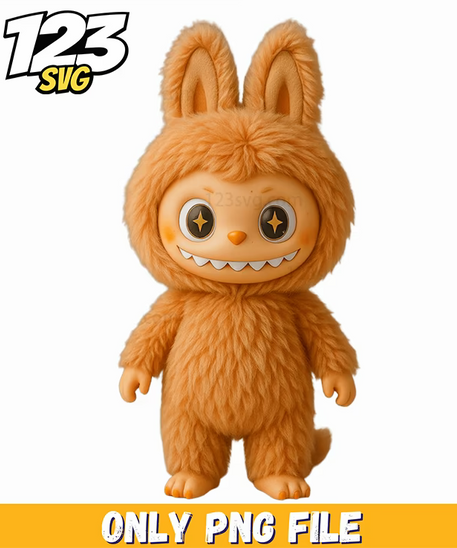 orange fluffy labubu png, cute labubu free png, labubu cute fluffy anime - 123SVG Store