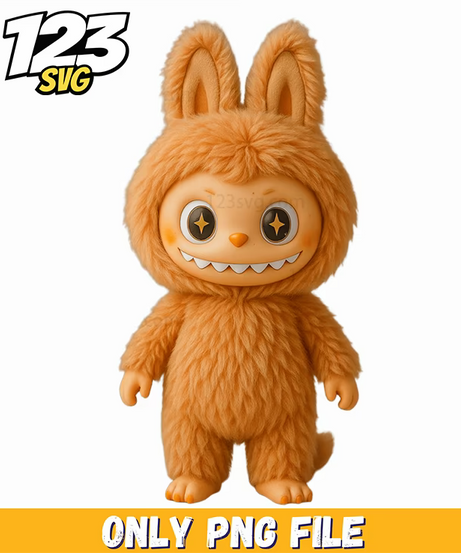 orange fluffy labubu png, cute labubu free png, labubu cute fluffy anime - 123SVG Store