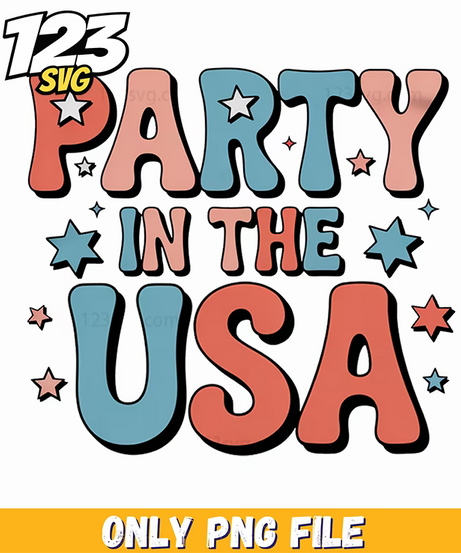 party in the usa groovy wavy font png, party in the usa design png, groovy wavy font party in the usa - 123SVG Store