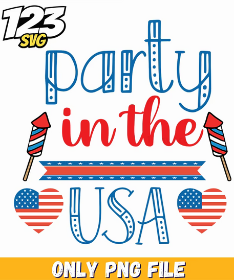party in the usa rockets ribbon hearts png, usa rockets ribbon hearts, party usa rockets png - 123SVG Store