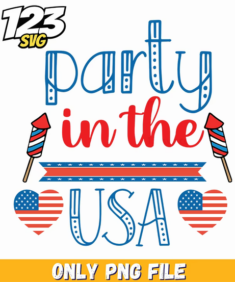 party in the usa rockets ribbon hearts png, usa rockets ribbon hearts, party usa rockets png - 123SVG Store