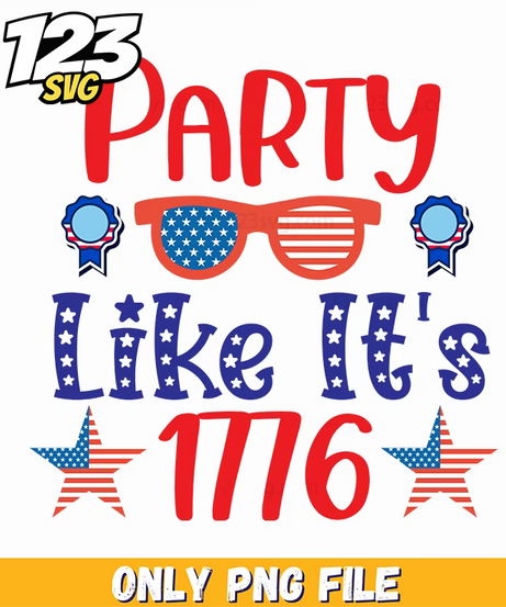 party like its 1776 sunglasses ribbons stars png, independence day sunglasses, 1776 patriotic sunglasses - 123SVG Store