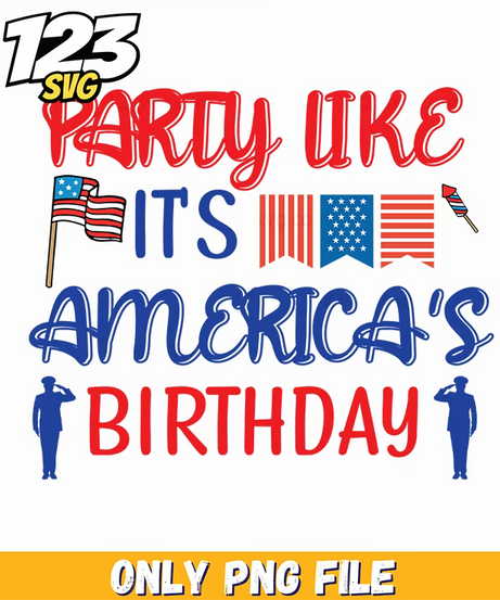party like its americas birthday flags bunting silhouette soldier png, red white blue party decorations, patriotic party decorations ideas - 123SVG Store