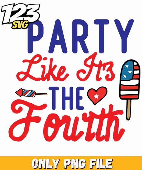 party like its the fourth rockets heart popsicle png, heart popsicle rockets, rockets popsicle heart - 123SVG Store
