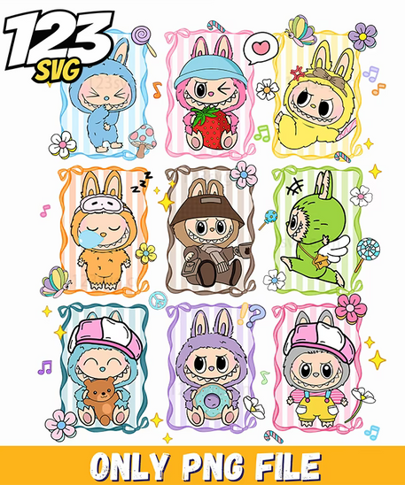 pastel bunny grid bundle png, pastel bunny grid, pastel bunny png - 123SVG Store