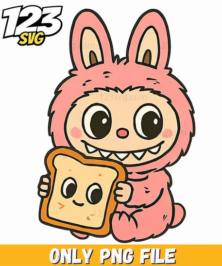 pastel bunny wallpaper labubu png, labubu characters png, cute labubu png - 123SVG Store