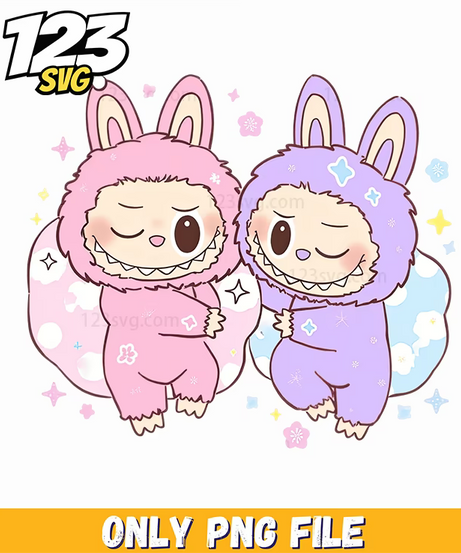 pastel labubu best friends png, labubu best friends png, labubu best friends - 123SVG Store