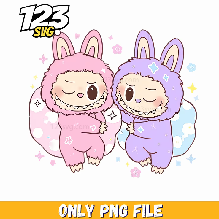 pastel labubu best friends png, labubu best friends png, labubu best friends - 123SVG Store