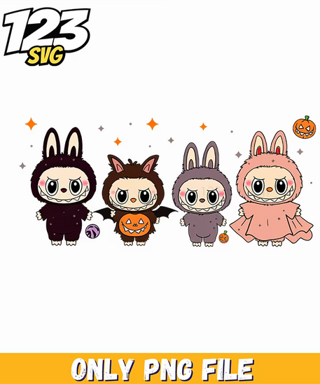 pastel labubu friends png, all types of labubu png, labubu art png - 123SVG Store