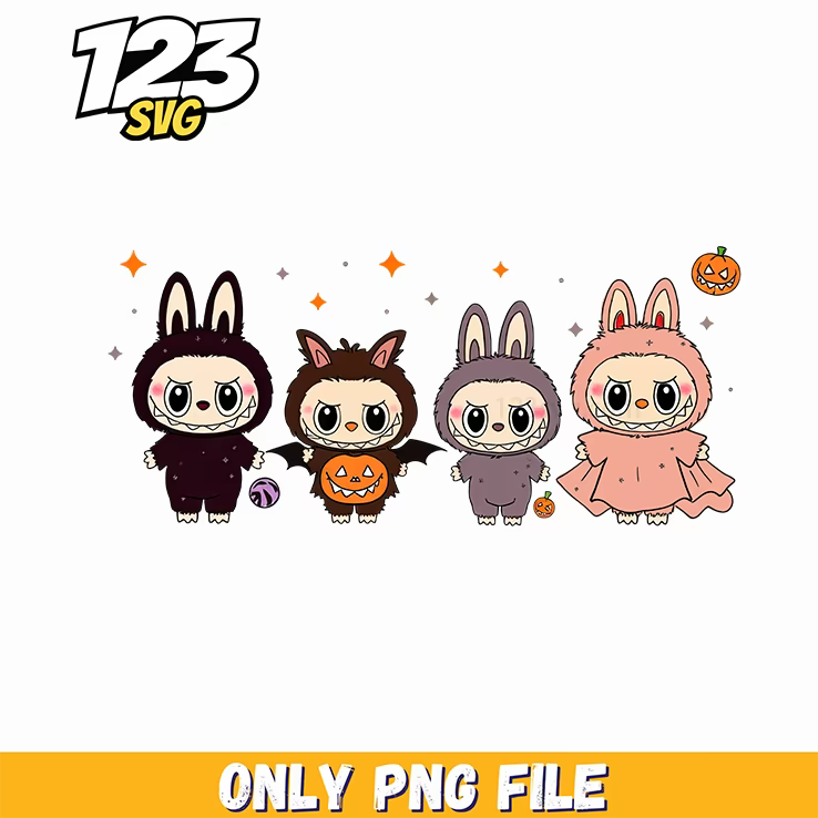 pastel labubu friends png, all types of labubu png, labubu art png - 123SVG Store