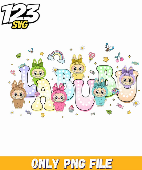 pastel labubu letters png, labubu letters png, labubu letters - 123SVG Store