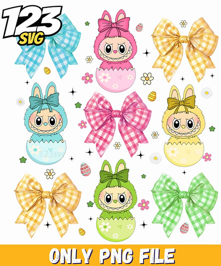 pastel ribbon labubu bows png, labubu bows png, labubu bows and pastel ribbons - 123SVG Store