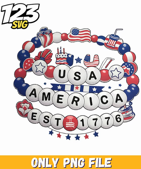patriotic bracelet charm png, usa patriotic charms, patriotic charm for bracelet - 123SVG Store