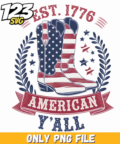 patriotic cowboy boots png, red white blue cowboy boots png, cowboy boots american flag png - 123SVG Store