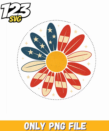 patriotic daisy png, patriotic daisy, 4th of july daisy - 123SVG Store