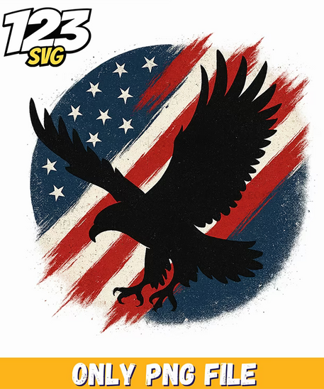 patriotic eagle silhouette png, red white and blue png, 4th Of July design png - 123SVG Store