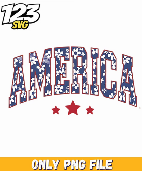 patriotic floral america png, usa flag daisy flower png, american flag flower png - 123SVG Store