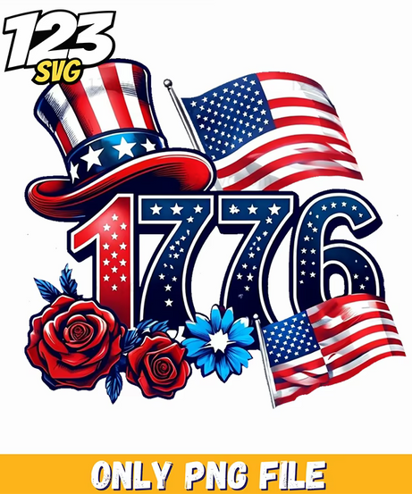 patriotic floral flag banner graphic png, floral flag banner, patriotic flag banner - 123SVG Store