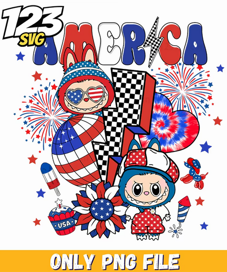 patriotic labubu png, labubu patriotic design, labubu patriotic symbol - 123SVG Store