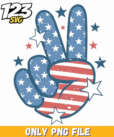patriotic peace sign flag pattern png, love peace stitch png file, cute peace sign flag pattern design - 123SVG Store