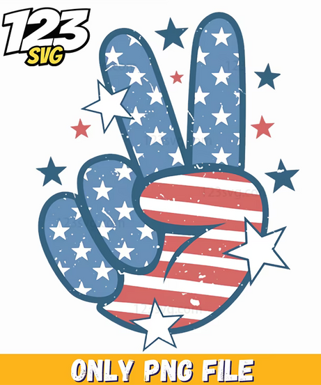 patriotic peace sign flag pattern png, love peace stitch png file, cute peace sign flag pattern design - 123SVG Store