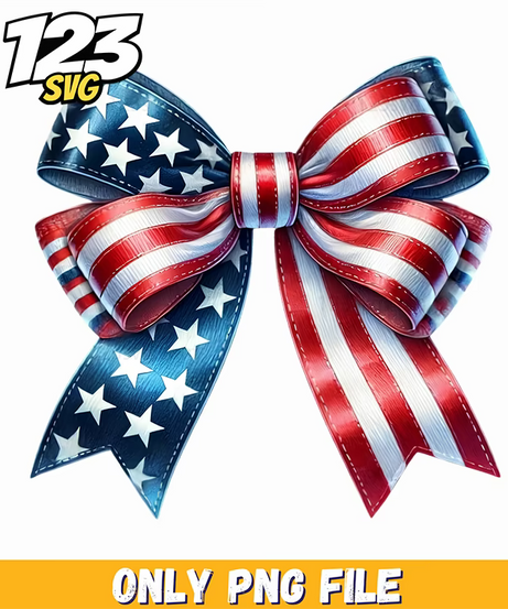 patriotic satin ribbon bow sublimation png, satin ribbon bow sublimation, sublimation satin ribbon bow - 123SVG Store