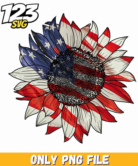 patriotic sunflower american flag texture png, american flag png, we are all turning point png - 123SVG Store