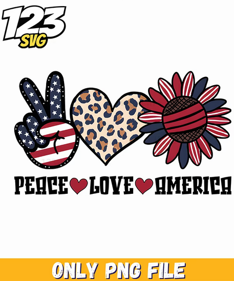 peace love america patriotic cowprint png, peace love and light, love bites lips design - 123SVG Store