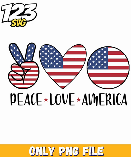 peace love america png 2, united love america, america love flag - 123SVG Store