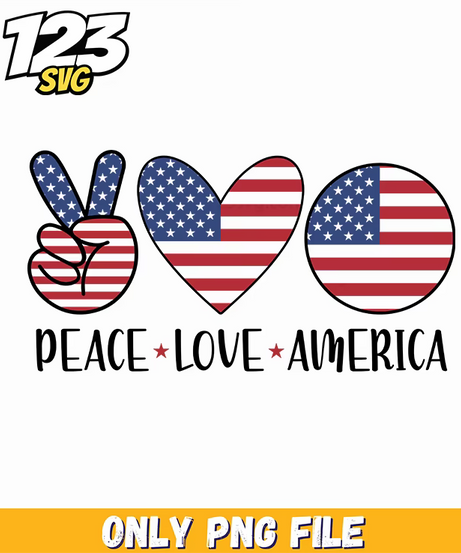 peace love america png 2, united love america, america love flag - 123SVG Store