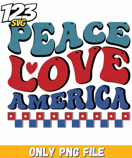 peace love america png, usa pride png, patriotic slogan png - 123SVG Store
