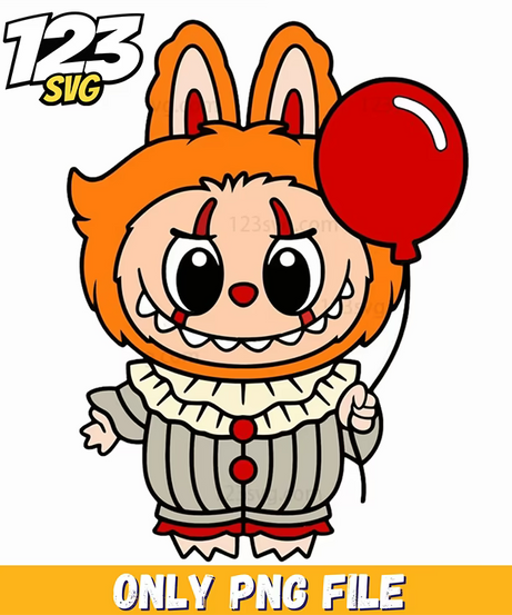pennywise labubu png, clown labubu png, labubu clown png - 123SVG Store